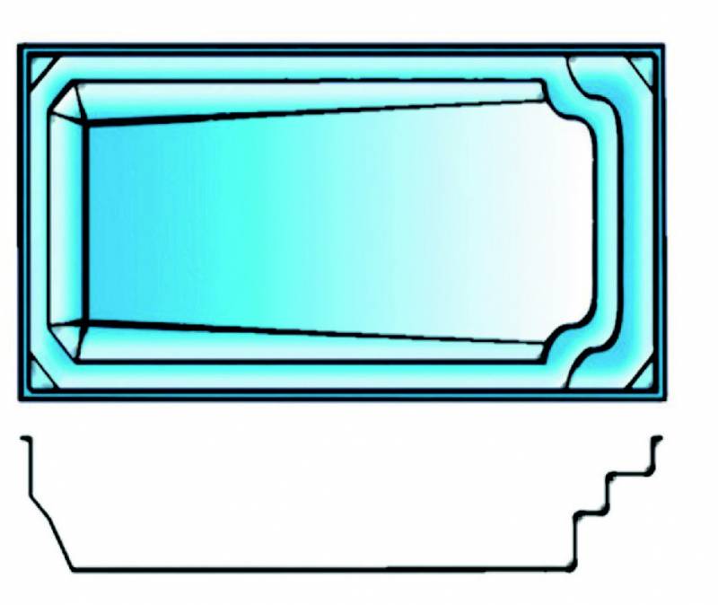 schema technique piscine coque fabrication francaise modele EVASION