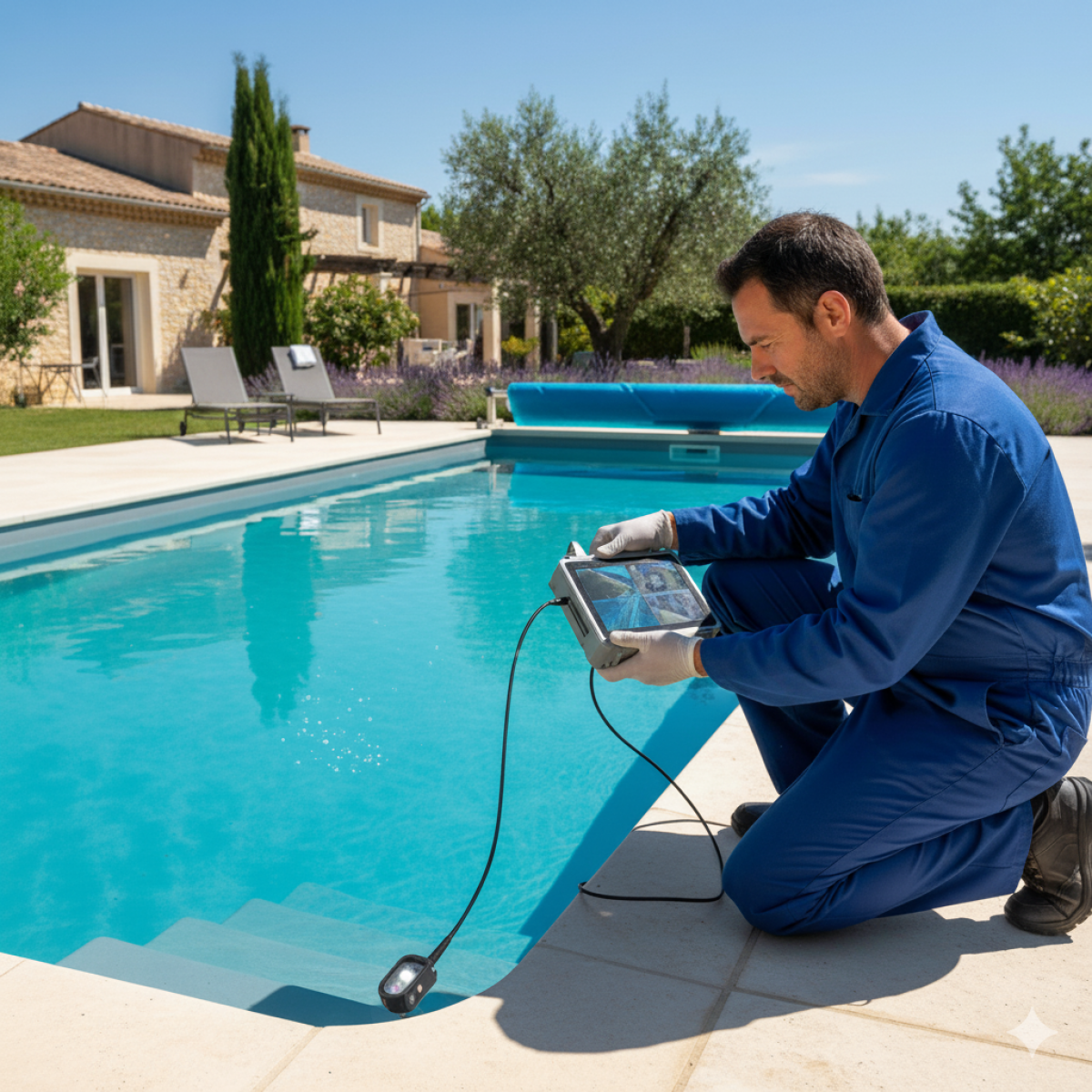 technicien-pisciniste-détection-fuite-piscine-coque-caméra-fibre-optique-Vaucluse-84